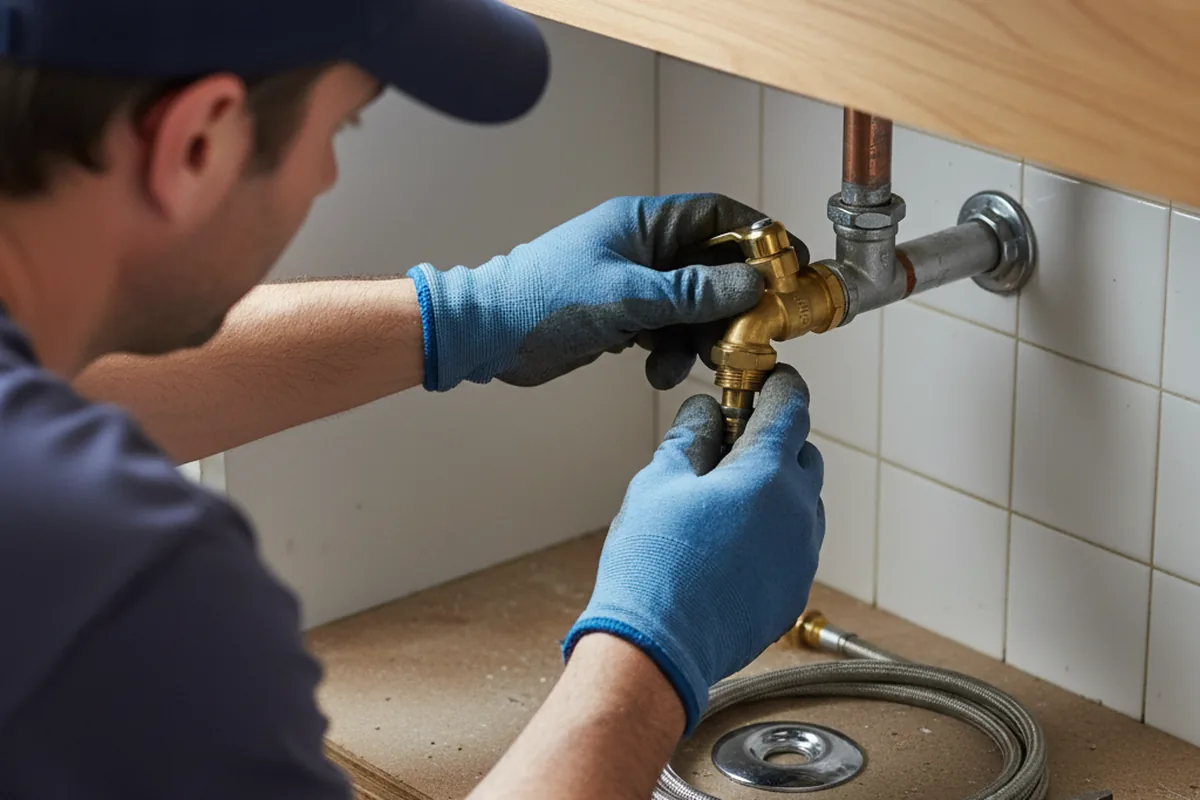 Shutoff valve and fitting work during Burst Pipe Repair in Princeton